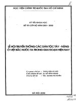 Kỷ yếu   lễ hội truyền thống các dân tộc tày – nùng ở việt bắc nước ta trong giai đoạn hiện nay