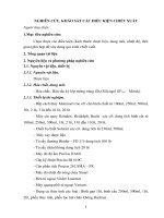 mẫu báo cáo NGHIÊN CỨU, KHẢO SÁT CÁC ĐIỀU KIỆN CHIẾT XUẤT