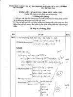 ĐỀ THI HSG LỚP 12 CẤP TỈNH NĂM HỌC 2015  2016 MÔN TOÁN CHUYÊN THÁI NGUYÊN PHẦN HƯỚNG DẪN CHẤM