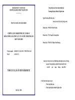 Tóm tắt luận án Chiến lược marketing xuất khẩu hàng nông sản chủ lực của nước CHDCND Lào đến năm 2020