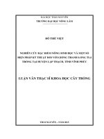 Nghiên cứu đặc điểm nông sinh học và một số biện pháp kỹ thuật đối với giống thanh long TL4 trồng tại huyện Lập Thạch, tỉnh Vĩnh Phúc