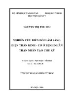 Nghiên cứu biến đổi lâm sàng, điện thần kinhcơ ở bệnh nhân thận nhân tạo  chu kỳ