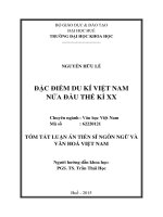Đặc điểm du kí việt nam nửa đầu thế kỷ XX (TT) 