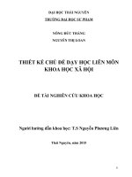 THIẾT KẾ CHỦ ĐỀ DẠY HỌC LIÊN MÔN KHOA HỌC XÃ HỘI