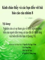 Bài thuyết trình nghiên cứu có sự tham gia về kinh nghiệm thực tiễn của người dân trong cải tạo đất để thích ứng với biến đổi khí hậu ở quảng trị