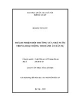 Trách nhiệm bồi thường của nhà nước trong hoạt động thi hành án dân sự 