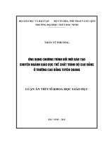 Đề tài Ứng dụng chương trình đổi mới đào tạo chuyên ngành giáo dục thể chất trình độ cao đăng ở trường cao đẳng Tuyên Quang