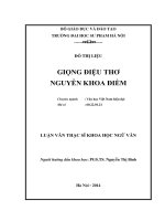 Đề tài GIỌNG ĐIỆU THƠ NGUYỄN KHOA ĐIỀM
