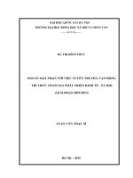 Báo in mặt trận với việc tuyên truyền, vận động trí thức tham gia phát triển kinh tế   xã hội (giai đoạn 2010   2013) 