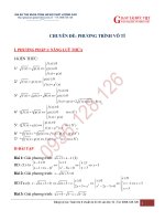 Ôn tập phương trình vô tỉ trong Toán THCS ôn thi vào lớp 10