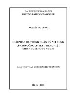 Giải pháp hệ thống quản lý nội dung của bộ công cụ test tiếng việt cho người nước ngoài 