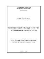 Phát triển nguồn nhân lực giảng viên trường đại học lao động xã hội 