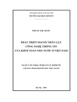 Phát triển nguồn nhân lực công nghệ thông tin của kiểm toán nhà nước ở việt nam