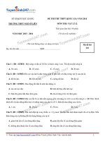 Đề thi thử quốc gia môn vật lý trường THPT Ngô Sỹ Liên lần 2 2016