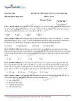 Đề thi thử quốc gia môn vật lý trường THPT chuyên Quốc học Huế lần 1 2016