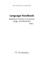 Language handbook additional practice in grammar, usage, and mechanics grade 6 