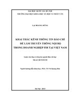 Khai thác kênh thông tin báo chí để làm truyền thông nội bộ trong doanh nghiệp FDI tại việt nam 