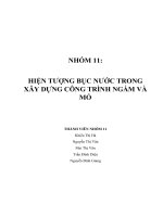11 HIỆN TƯỢNG BỤC NƯỚC TRONG XÂY DỰNG CÔNG TRÌNH NGẦM VÀ MỎ