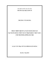 Phát triển dịch vụ ngân hàng bán lẻ tại ngân hàng TMCP xuất nhập khẩu việt nam   chi nhánh ba đình, hà nội 