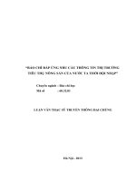 Luận văn thạc sĩ Báo chí đáp ứng nhu cầu thông tin thị trường tiêu thụ nông sản của nước ta thời hội nhập