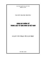 Đánh giá chứng cứ trong Luật tố tụng hình sự Việt Nam