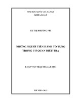 Những người tiến hành tố tụng trong cơ quan điều tra 