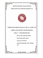 Chính sách thương mại của mỹ và nước cờ chiến lược hướng tới thị trường châu á thái bình dương 