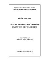 XÂY DỰNG ỨNG DỤNG TRA TỪ ĐIỂN BẰNG CAMERA TRÊN ĐIỆN THOẠI DI ĐỘNG