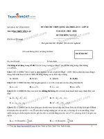 Đề thi thử quốc gia môn vật lý trường THPT Yên Lạc Vĩnh Phúc  lần 2 2016