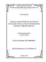 VAI TRÒ CỦA PHỤ NỮ ĐỐI VỚI VIỆC ĐẢM BẢO AN TOÀN THỰC PHẨM GIA ĐÌNH Ở THÀNH PHỐ HUẾ, TỈNH THỪA THIÊN HUẾ HIỆN NAY