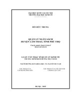 Quản lý ngân sách huyện lâm thao, tỉnh phú thọ