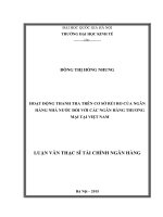 Hoạt động thanh tra trên cơ sở rủi ro của ngân hàng nhà nước đối với các ngân hàng thương mại tại việt nam 