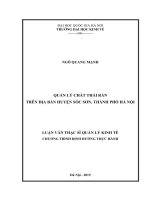 Quản lý chất thải rắn trên địa bàn huyện sóc sơn, thành phố hà nội
