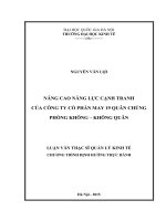 Nâng cao năng lực cạnh tranh của công ty cổ phần may 19 quân chủng phòng không   không quân