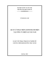 Quản lý hoạt động kinh doanh điện tại công ty điện lực hà nam