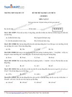 Đề thi thử quốc gia môn vật lý trường THPT Đào Duy Từ lần 2 2016