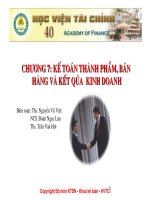 chương 7 kế toán thành phẩm ,bán hàng và kết quả kinh doanh