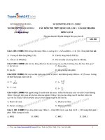 Đề thi thử quốc gia môn vật lý trường THPT Quảng xương lần 1 2016