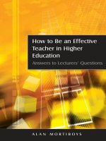 How to be an effective teacher in higher education 