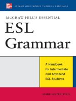McGraw hills essential ESL grammar a handbook for intermediate and advanced ESL students 