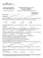 Đề thi thử quốc gia môn vật lý trường THPT Triệu Sơn lần 2 2016