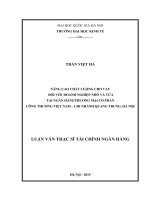 Nâng cao chất lượng cho vay đối với doanh nghiệp nhỏ và vừa tại ngân hàng thương mại cổ phần công thương việt nam chi nhánh quang trung, hà nội 