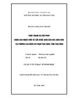 Đề tài Thực trạng và giải pháp nâng cao nhận thức về sức khỏe sinh sản của sinh viên tại trường Cao đẳng Sư phạm Thái Bình, tỉnh Thái Bình