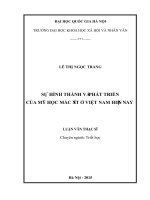 Sự hình thành và phát triển của mỹ học mác xít ở việt nam hiện nay 