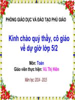 bài giảng toán lớp 5 Luyện tập  tiết 64  chia 1 stp cho 1 so tn
