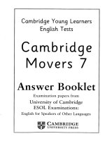 Movers 7 test book cambridge young learner english test