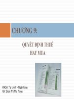 Bài giảng tài chính doanh nghiệp   chương 9  quyết định thuê hay mua (đh công nghiệp TP  HCM)
