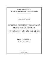 Tư tưởng triết học về con người trong thơ ca việt nam từ thế kỷ XVI đến đầu thế kỷ XIX 