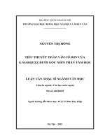 Tiểu tuyết trăm năm cô đơn của G.Marquez dưới góc nhìn phân tâm học