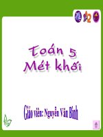 bài giảng toán lớp 5 bài mét khối